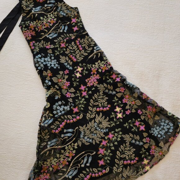 Sam Edelman Women's Black Tie Neck Long Semi-Formal Sheath Dress 2 NWT - Picture 2 of 6